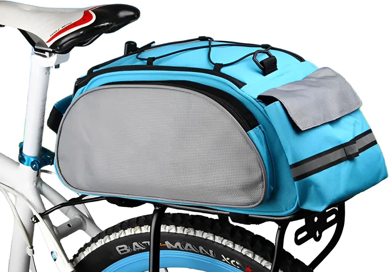 SIQITECHNO Bike Rear Rack Bag Universal Bicycle Seat Bag with Removable Shoulder Strap Large Capacity Bicycle Trunk Pannier Saddle Shoulder Bags Backseat Storage Luggage Portable Cycling Bike Carrier