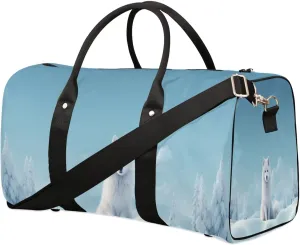 Sitting Fox Printed Travel Duffel Bag for Women Men Waterproof Foldable Overnight Weekender Bag Large Capacity Sports Gym Bag