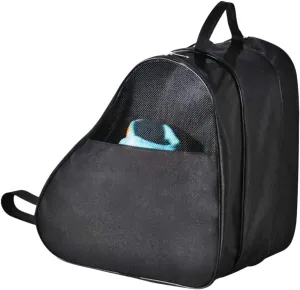 Skate Bag with Adjustable Strap, Breathable Mesh Panel, Black