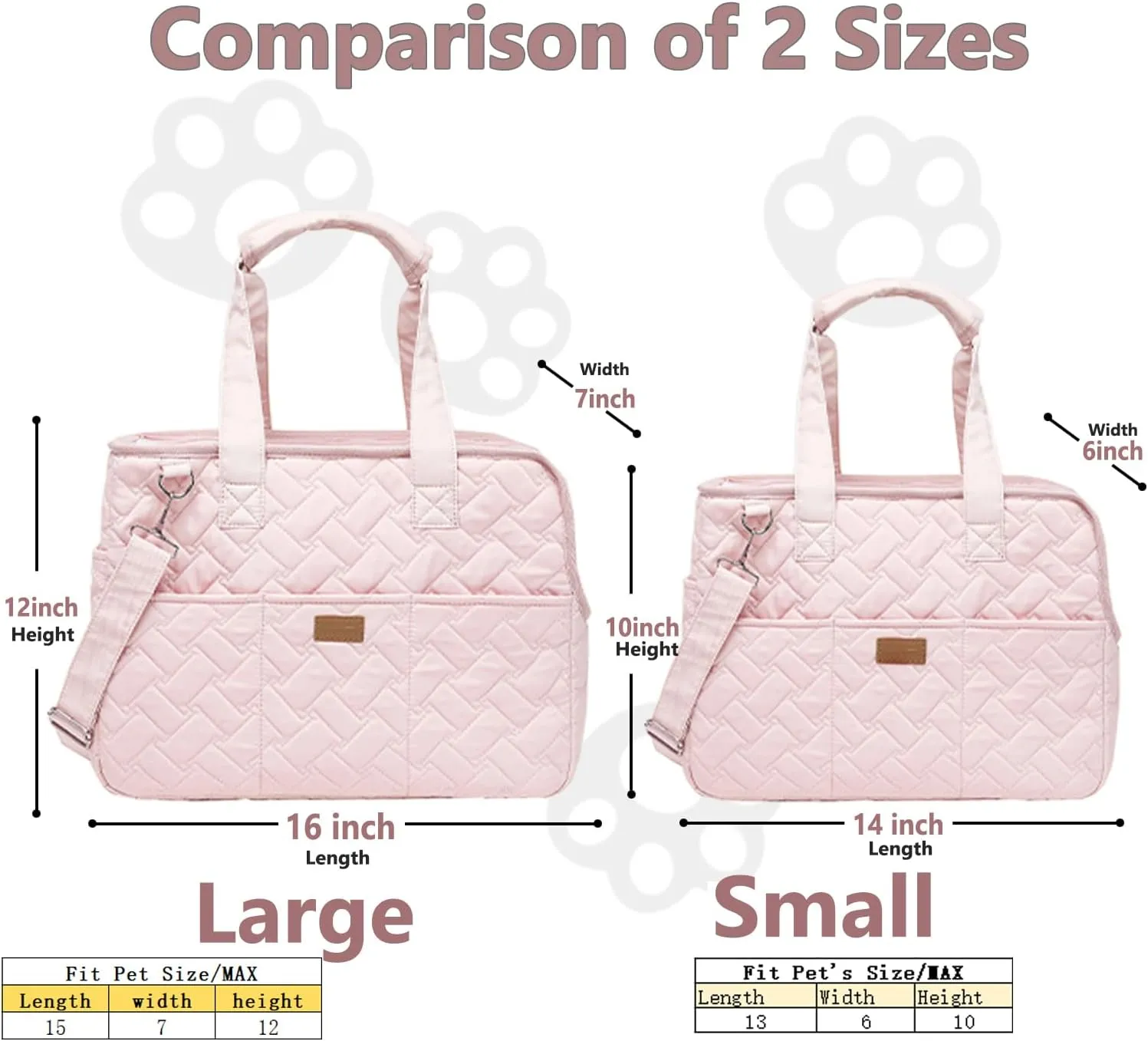 Small Puppy Carrier Bag,Woman Style,Pups Purse Kitty,Multiple Pockets,Breathable Mesh,Pets Totes Travel,Picnic,Outdoor,MAX 6 lb (Pink, Small)
