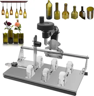 Smasener Wine Bottle Cutter,Glass Bottle Cutter Set, Wine Bottle Cutter Tools, Curved Glass Cutting Tool for Round and Square Bottles, [Upgraded]Bottle DIY Craft Kit