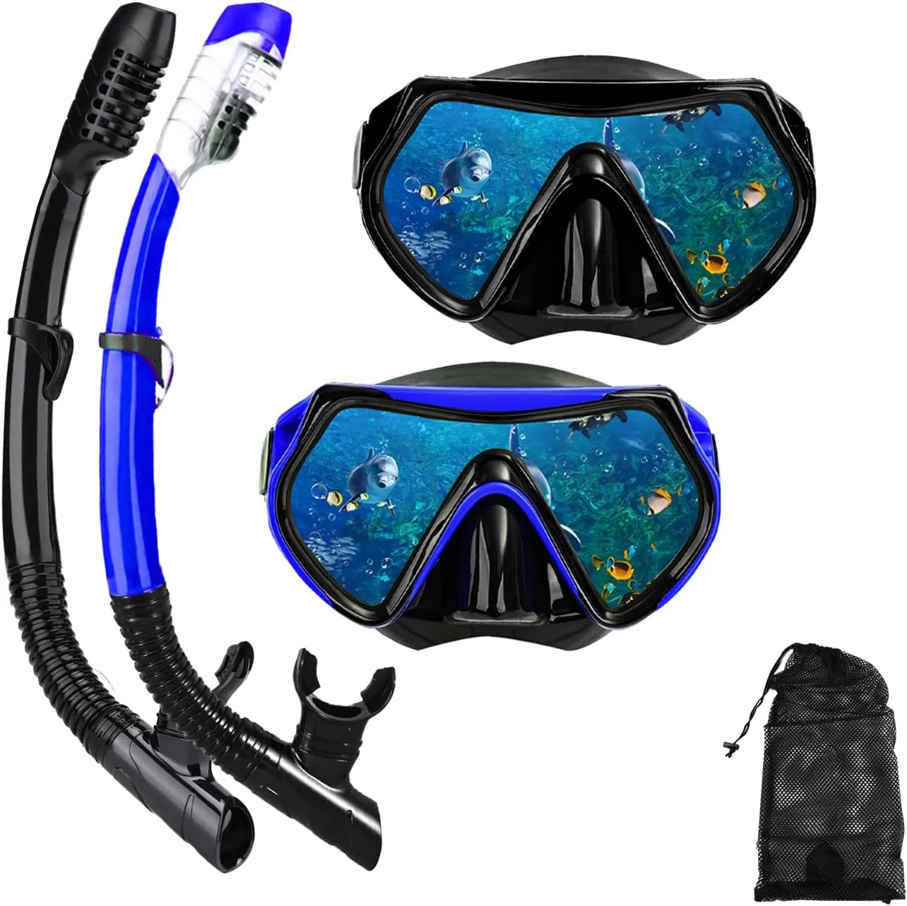 Snorkel mask Snorkeling Set for Adults and Youth, Diving mask and Full Dry Snorkel Swim Googles is Suitable for Snorkeling, Dive Scuba Diving, Swimming