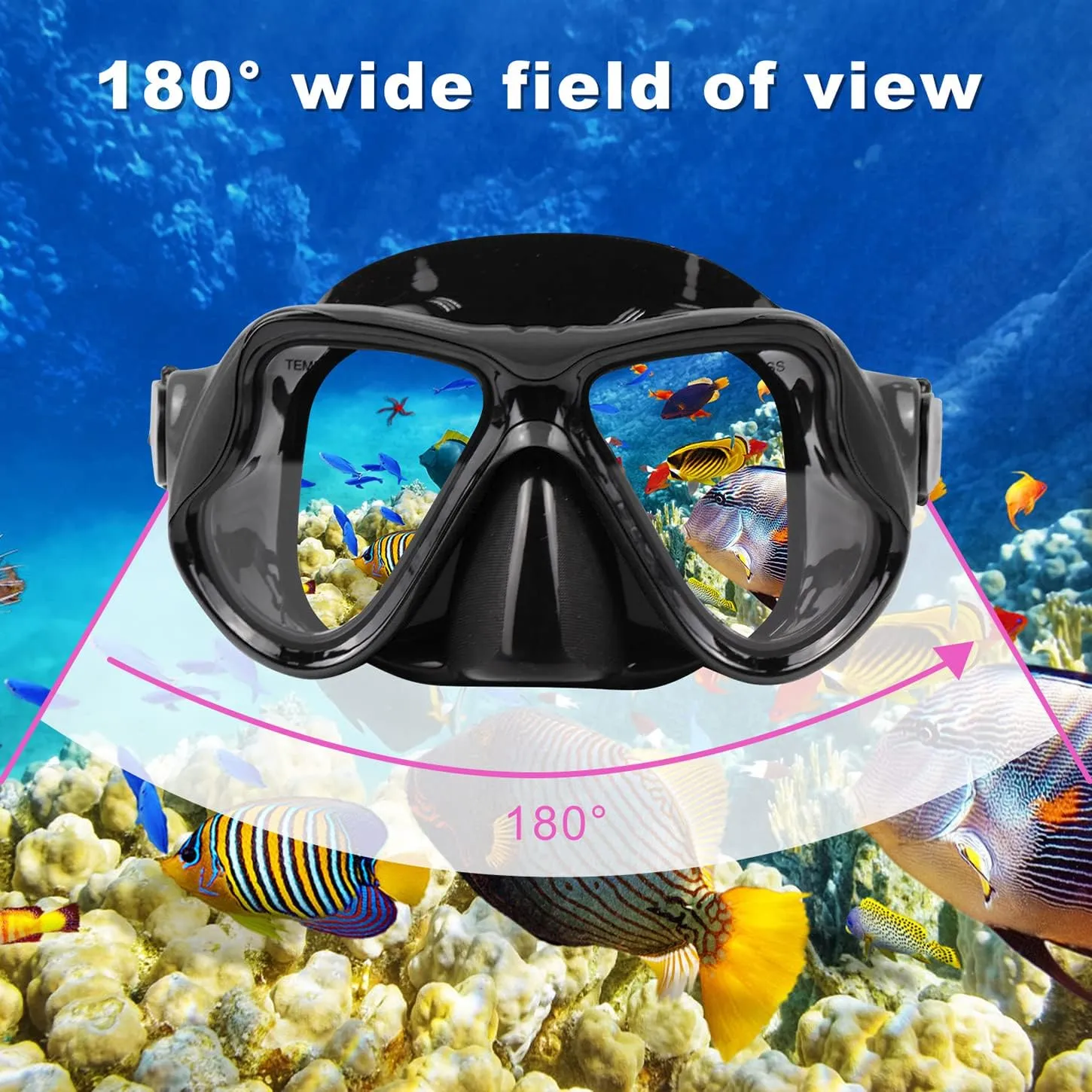 Snorkeling Gear for Adults Snorkel mask Set Scuba Diving mask Dry Snorkel Swimming Glasses Swim Dive mask Nose Cover Youth Diving