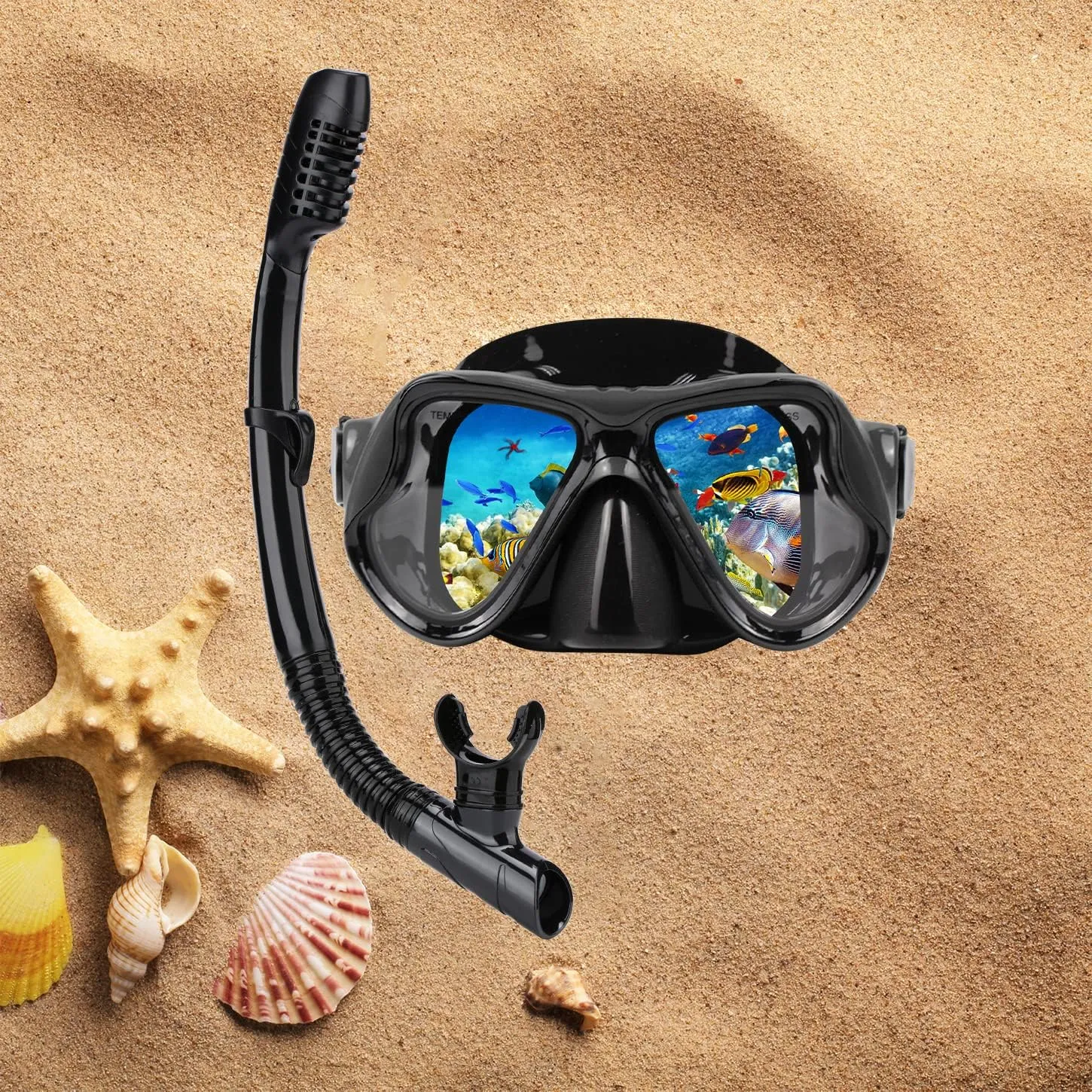 Snorkeling Gear for Adults Snorkel mask Set Scuba Diving mask Dry Snorkel Swimming Glasses Swim Dive mask Nose Cover Youth Diving