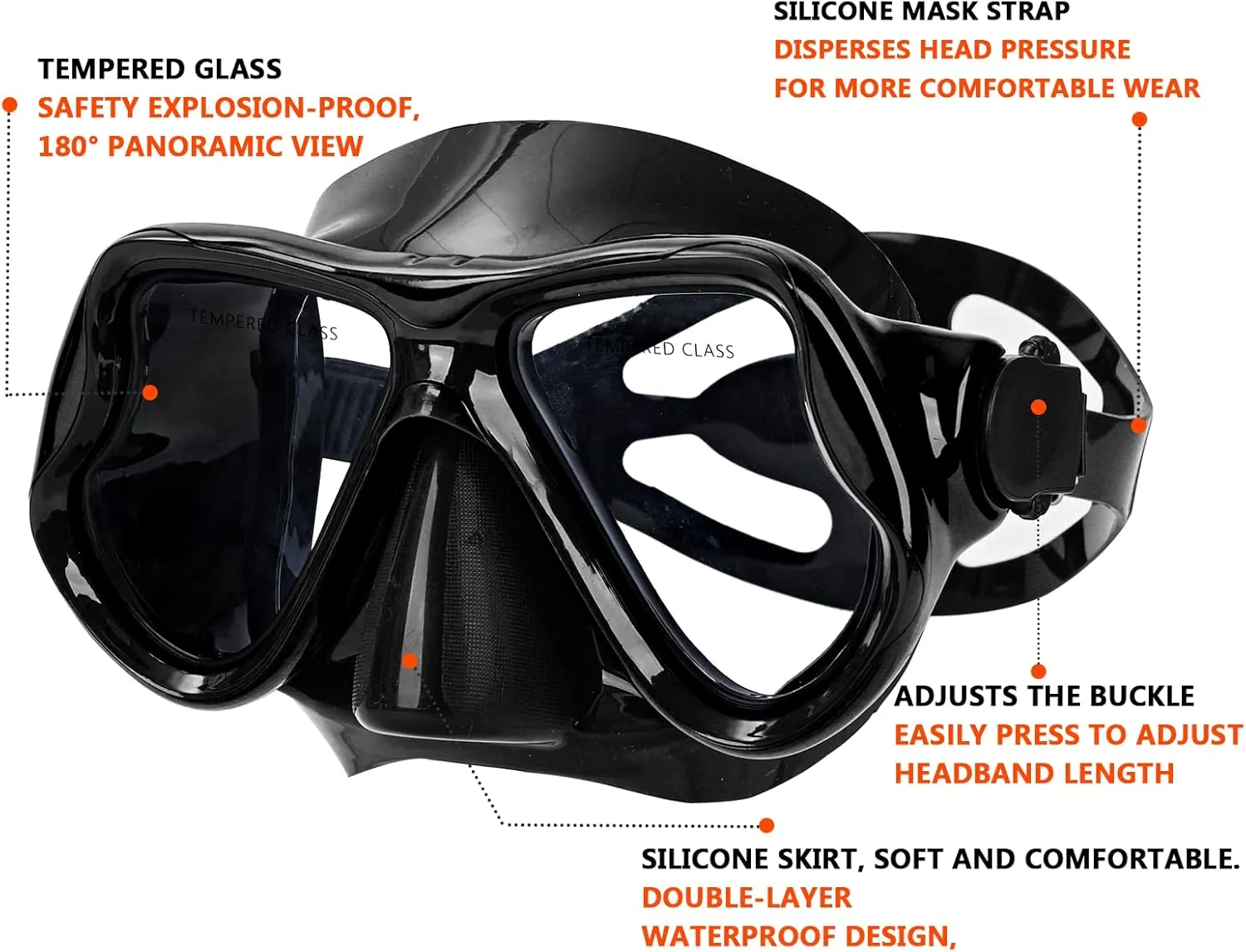 Snorkeling Gear for Adults Snorkel mask Set Scuba Diving mask Dry Snorkel Swimming Glasses Swim Dive mask Nose Cover Youth Diving