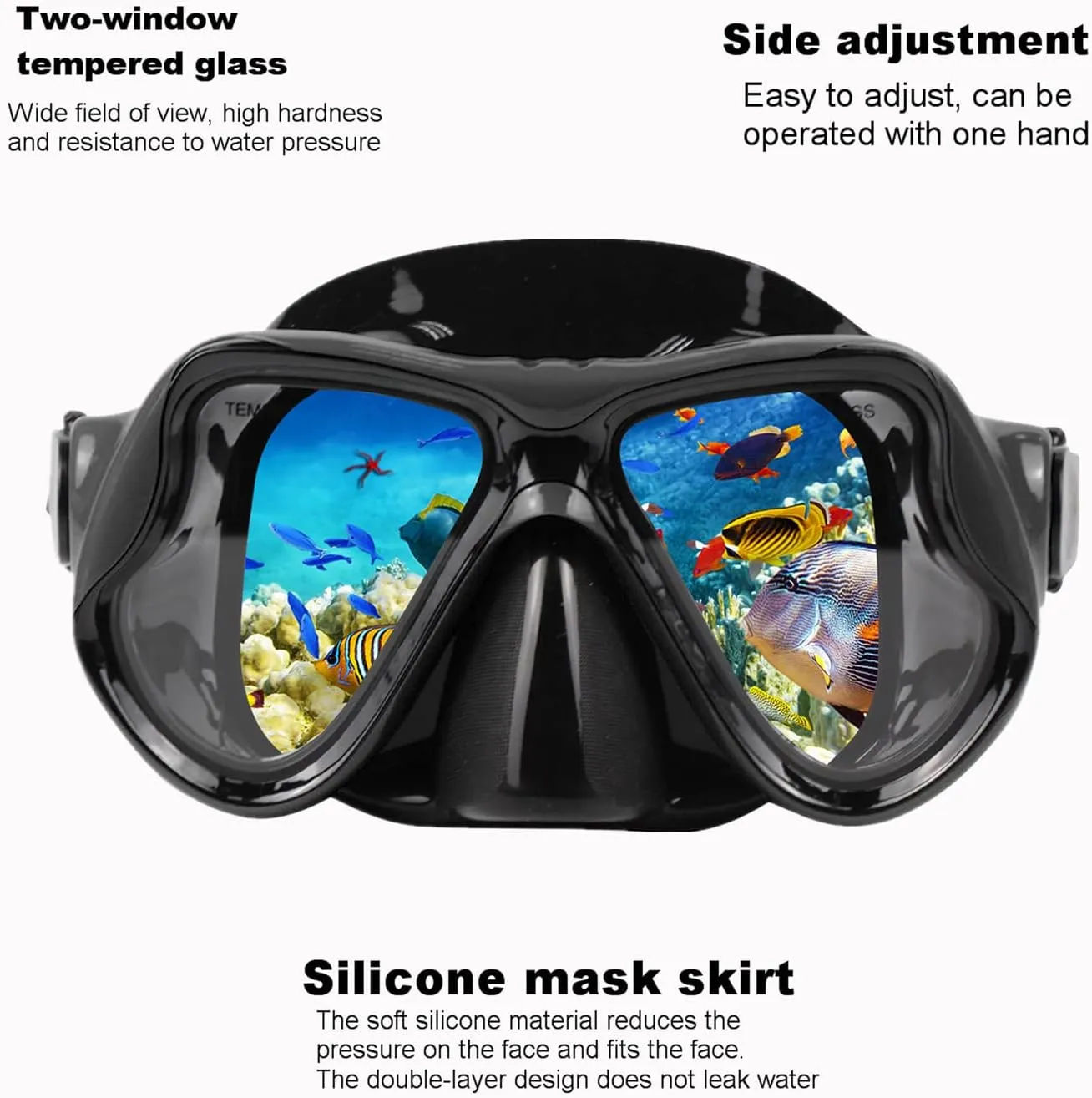 Snorkeling Gear for Adults Snorkel mask Set Scuba Diving mask Dry Snorkel Swimming Glasses Swim Dive mask Nose Cover Youth Diving