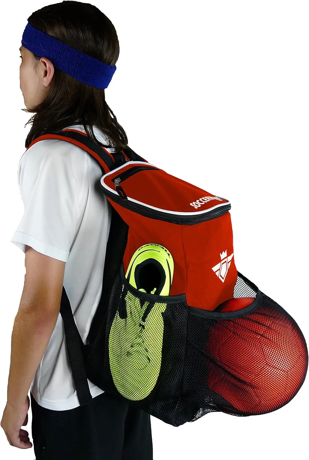 Soccer Backpack with Ball Holder Compartment - for Boys & Girls | Bag Fits All Soccer Equipment & Gym Gear (Black)