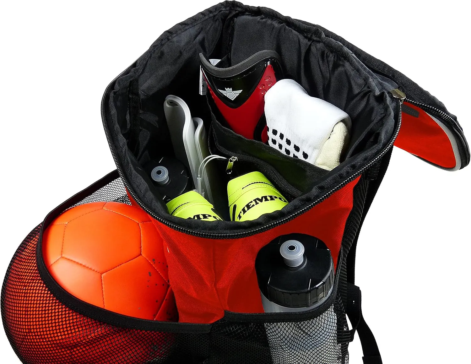 Soccer Backpack with Ball Holder Compartment - for Boys & Girls | Bag Fits All Soccer Equipment & Gym Gear (Black)
