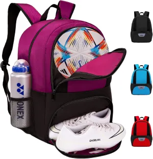 Soccer Bag,Youth Soccer Backpack, Football Volleyball Basketball Backpack fo,Sport Equipment Bags with Shoe compartment