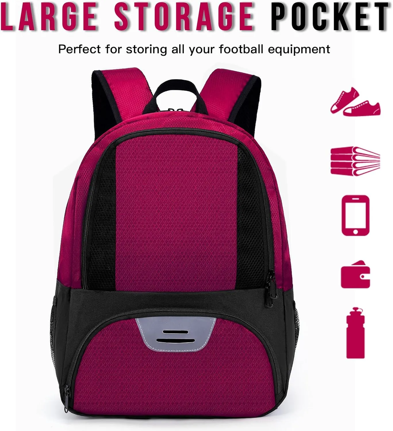 Soccer Bag,Youth Soccer Backpack, Football Volleyball Basketball Backpack fo,Sport Equipment Bags with Shoe compartment
