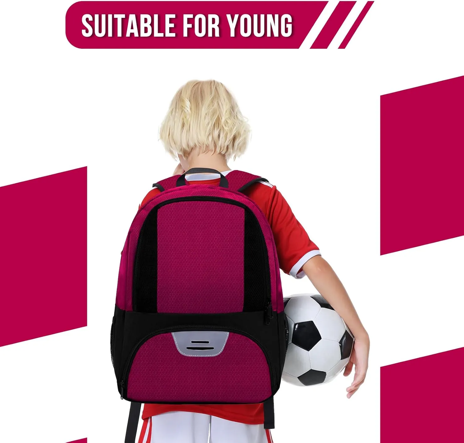 Soccer Bag,Youth Soccer Backpack, Football Volleyball Basketball Backpack fo,Sport Equipment Bags with Shoe compartment