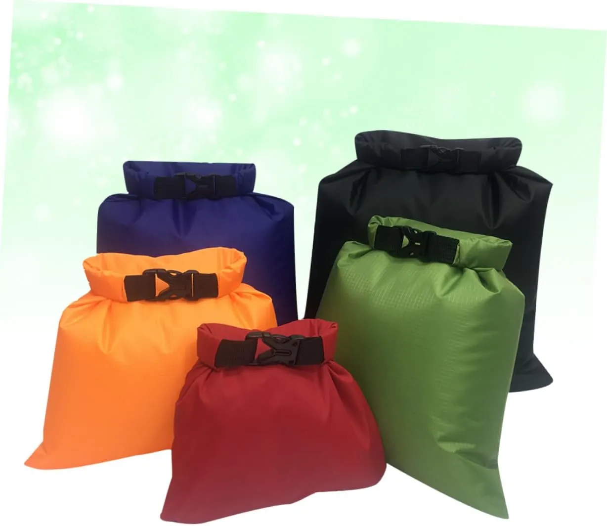 Sosoport Kayak Dry Bag Waterproof 5 Pcs Waterproof Bag for Boating Canoeing Camping Watertight Seal Closure Random Color