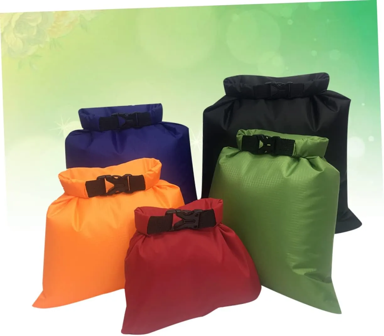 Sosoport Kayak Dry Bag Waterproof 5 Pcs Waterproof Bag for Boating Canoeing Camping Watertight Seal Closure Random Color