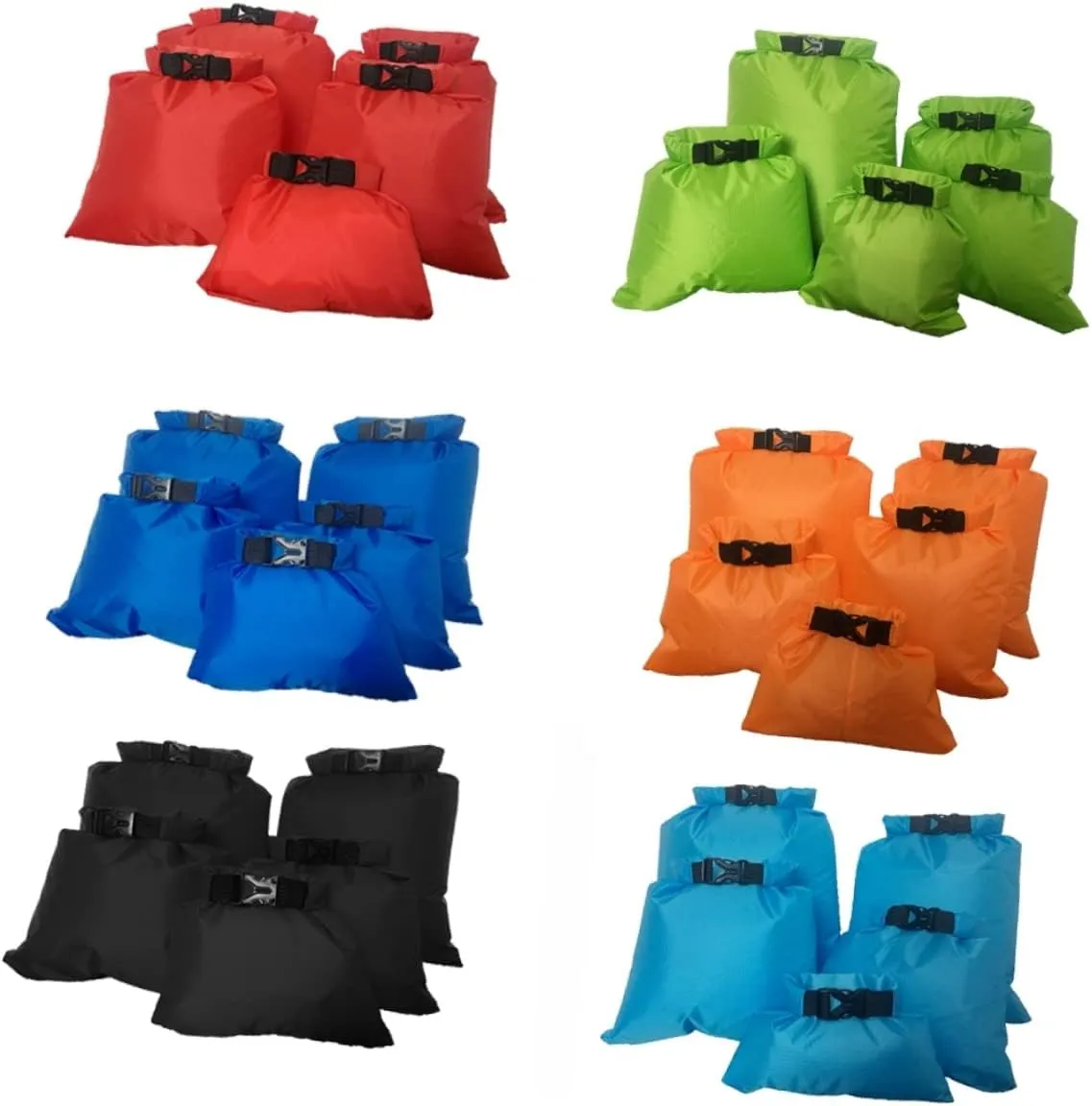 Sosoport Survival Gear Waterproof Dry Bags (1.5l-6l) Roll-top Sealed Double-stitched for Boating Kayaking