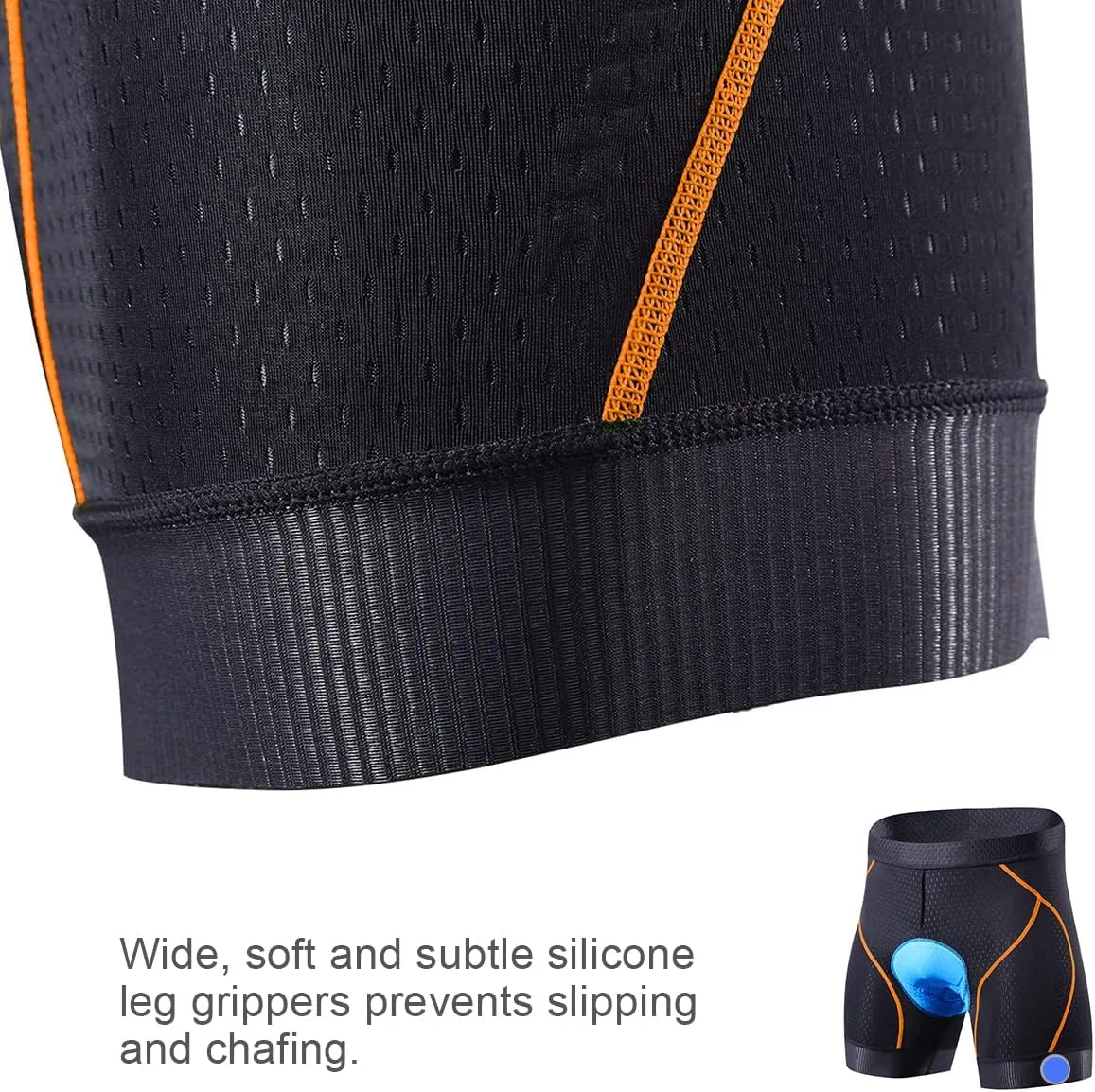 Souke Sports Men's Cycling Underwear Shorts 4D Padded Bike Bicycle MTB Liner Shorts with Anti-Slip Leg Grips