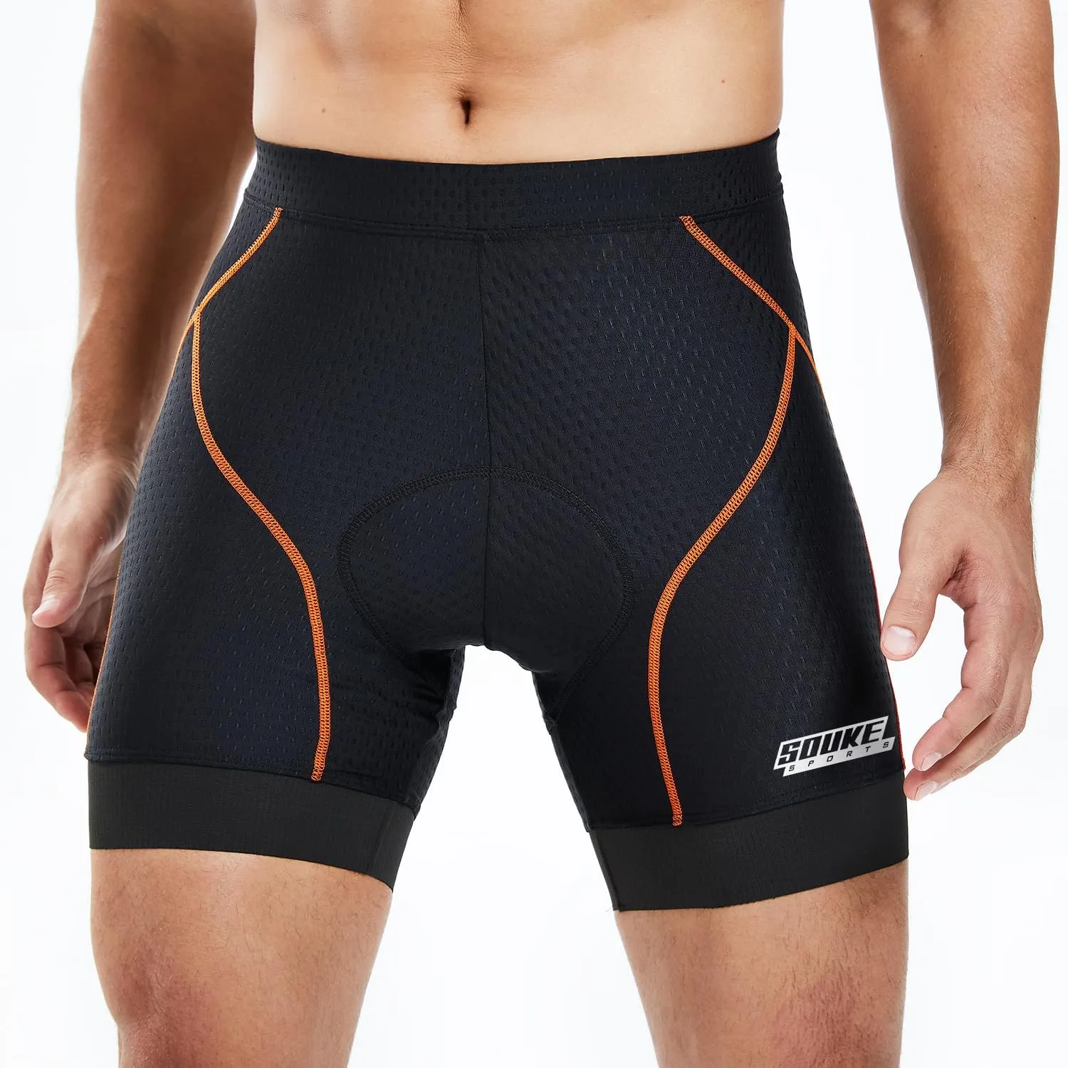 Souke Sports Men's Cycling Underwear Shorts 4D Padded Bike Bicycle MTB Liner Shorts with Anti-Slip Leg Grips