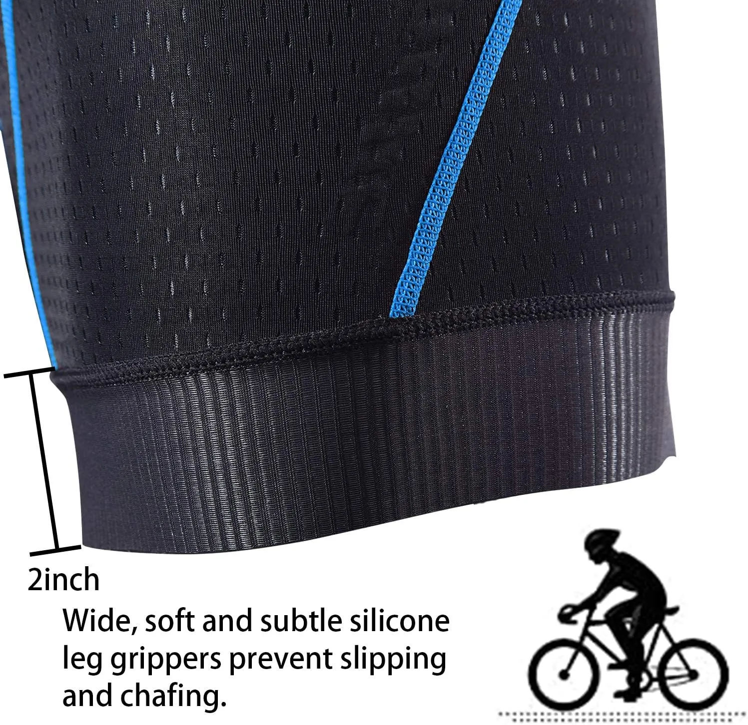 Souke Sports Men's Cycling Underwear Shorts 4D Padded Bike Bicycle MTB Liner Shorts with Anti-Slip Leg Grips