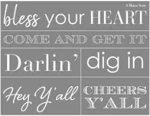 Southern Sayings Mesh Stencil 8.5"x11"