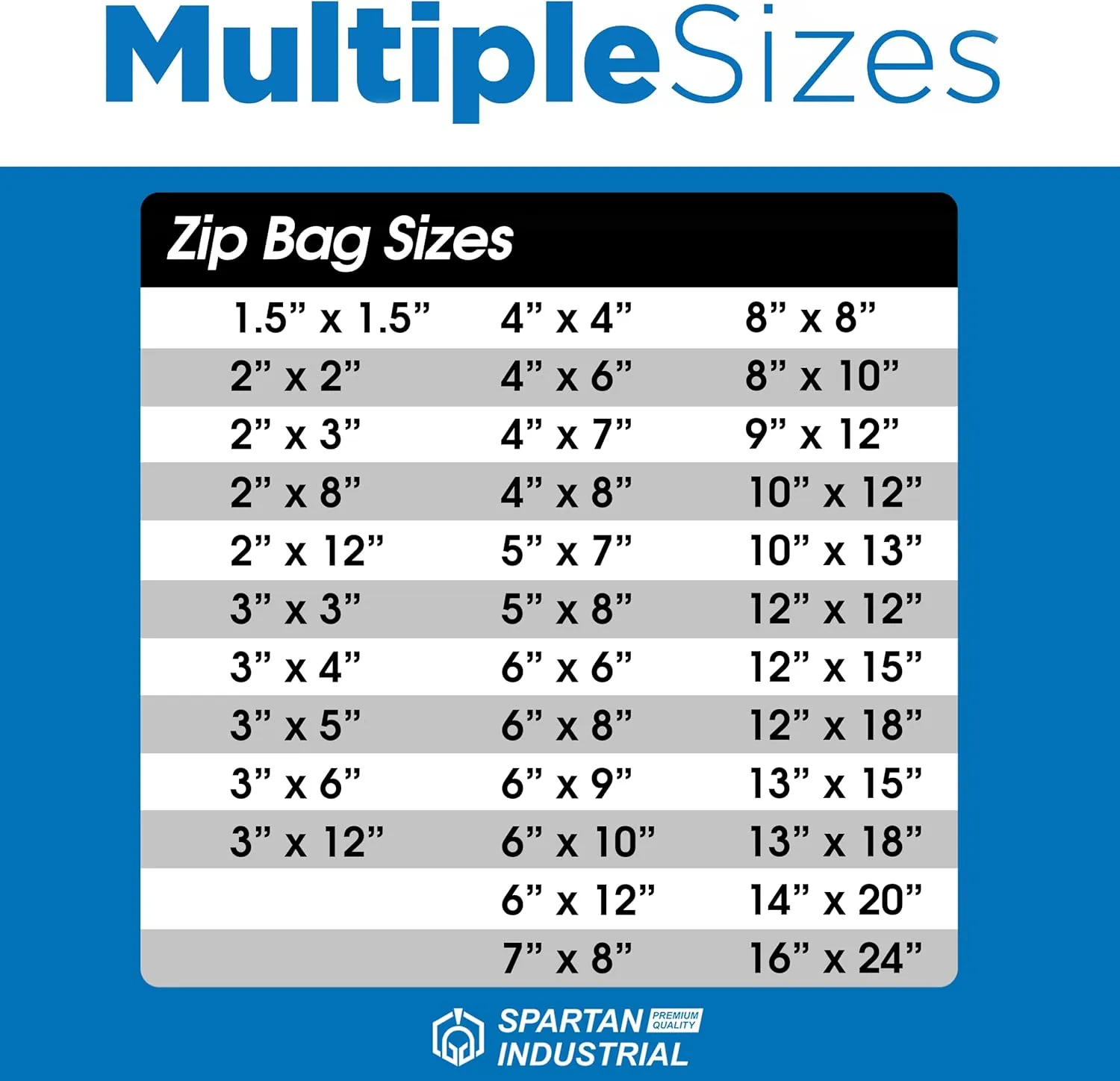 Spartan Industrial - 12" X 15" (100 Count) 2 Mil Clear Reclosable Zip Plastic Poly Bags with Resealable Lock Seal Zipper