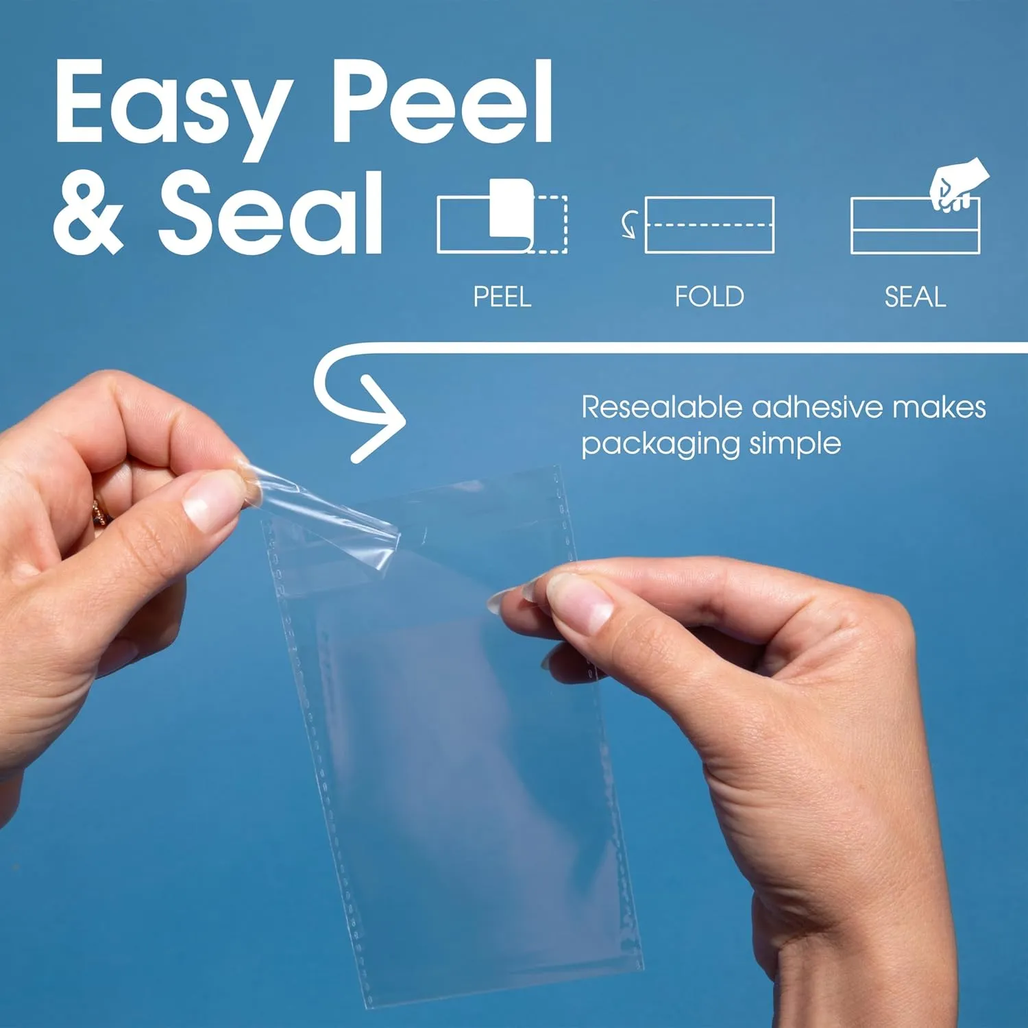 Spartan Industrial - 14" X 20" (100 Count) Crystal Clear Resealable Cello Poly Bags for Packaging, Clothing & T Shirts - Self Seal & Reinforced