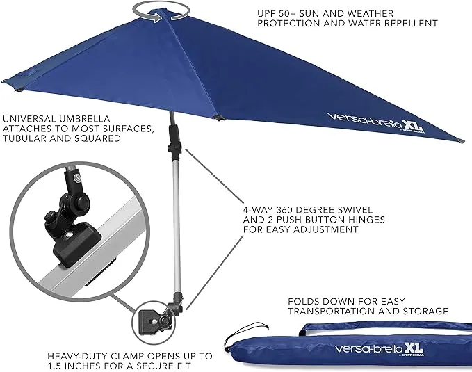 Sport-Brella Versa-Brella SPF 50  Adjustable Umbrella with Universal Clamp