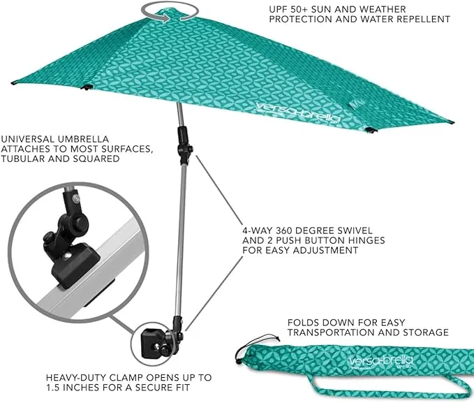 Sport-Brella Versa-Brella SPF 50  Adjustable Umbrella with Universal Clamp