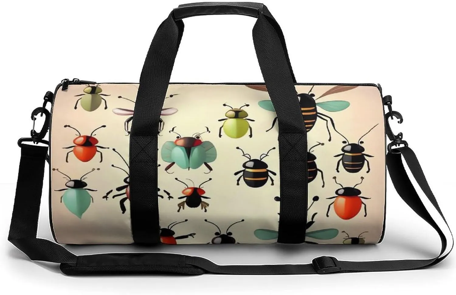 Sport Gym Duffle Travel Bag for Women Men Overnight Weekender Bag with Shoe Compartment,Wet Pocket Cartoon Small Insects