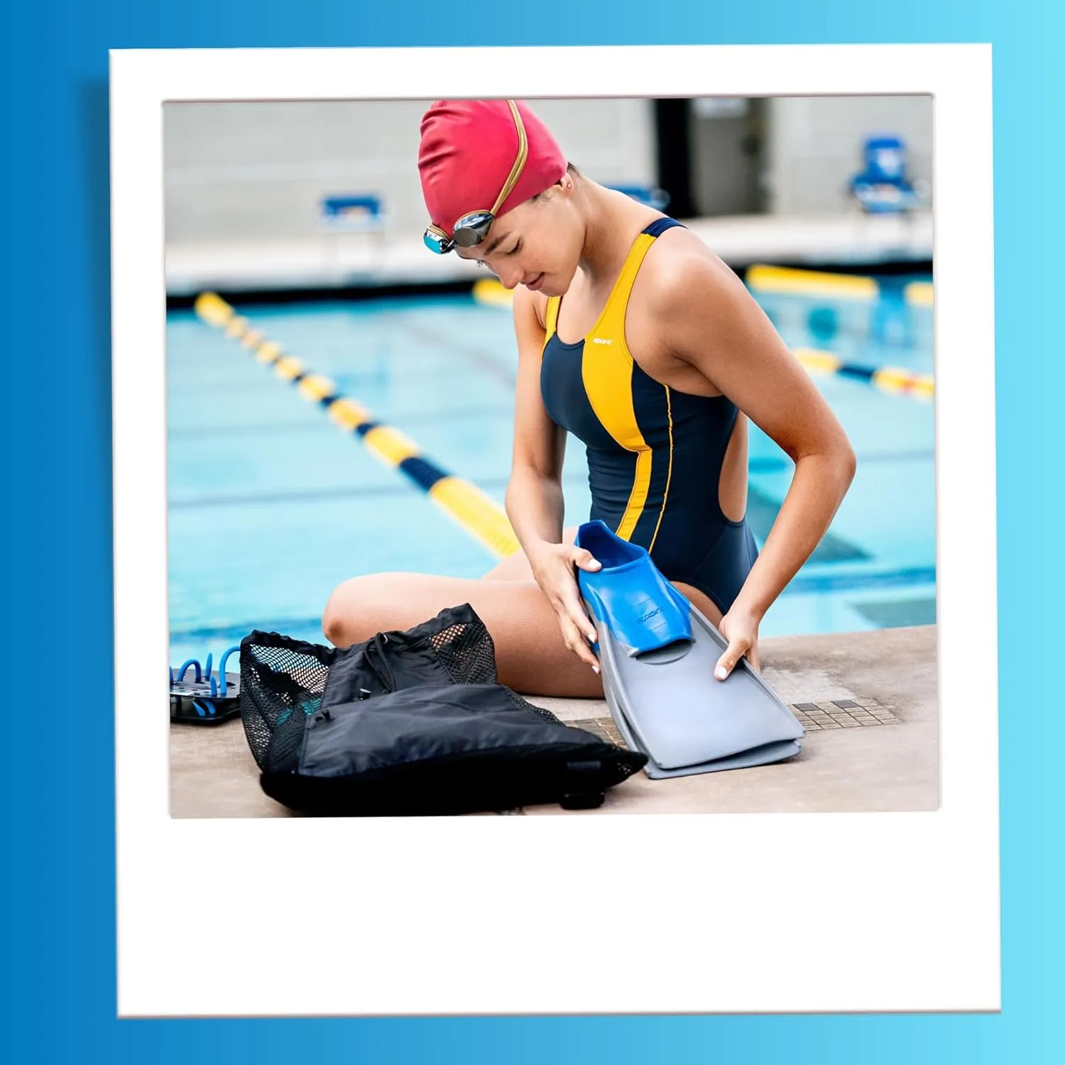 Sporti Swimming Equipment Bag Zipper Pocket, Mesh Drawstring Backpack, Drawstring Bags, Big Mesh Backpack for Workout Gear