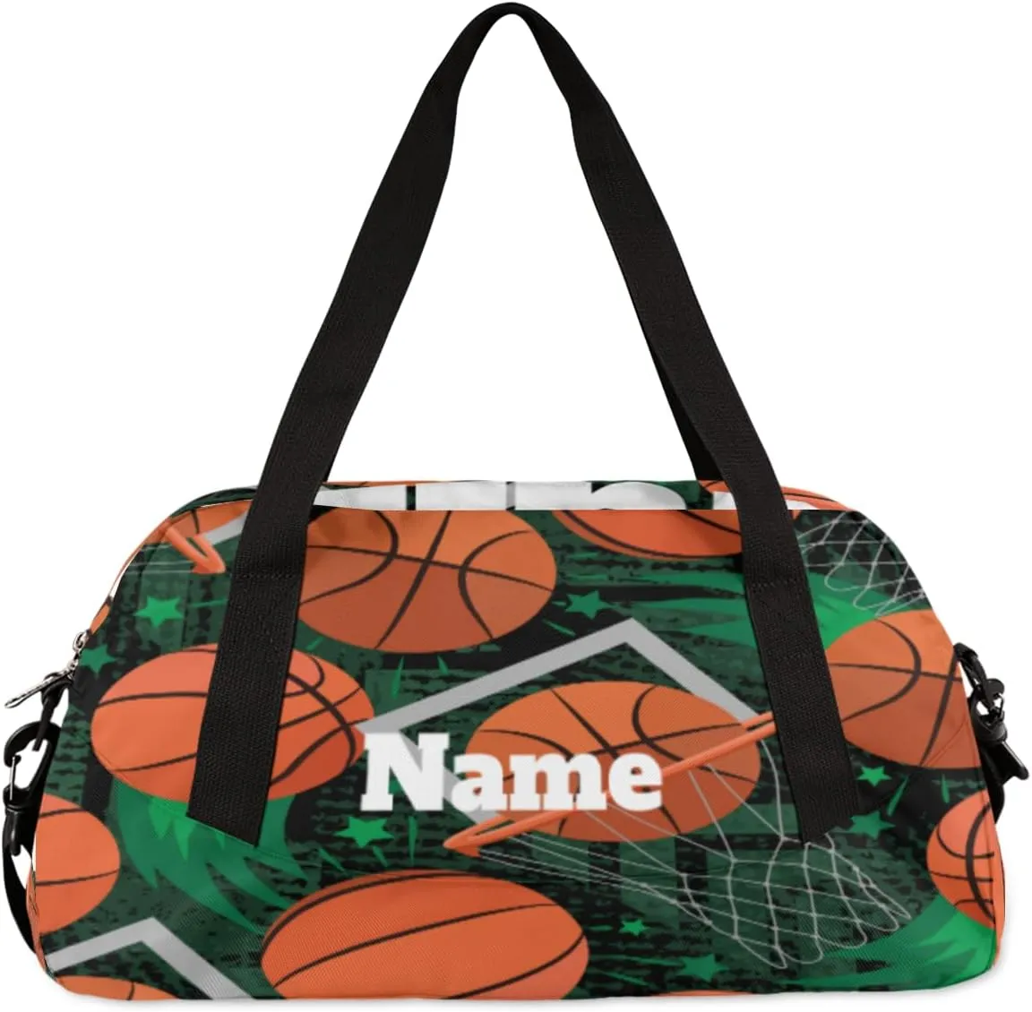 Sports Basketball Shoot Box Pattern Custom Name Kids Duffel Bags Personalized Customized Gifts Sports Gym Bag Girls Dance Bag Overnight Weekender Sleepover Carry On Travel Tote Bag for Boys Girls
