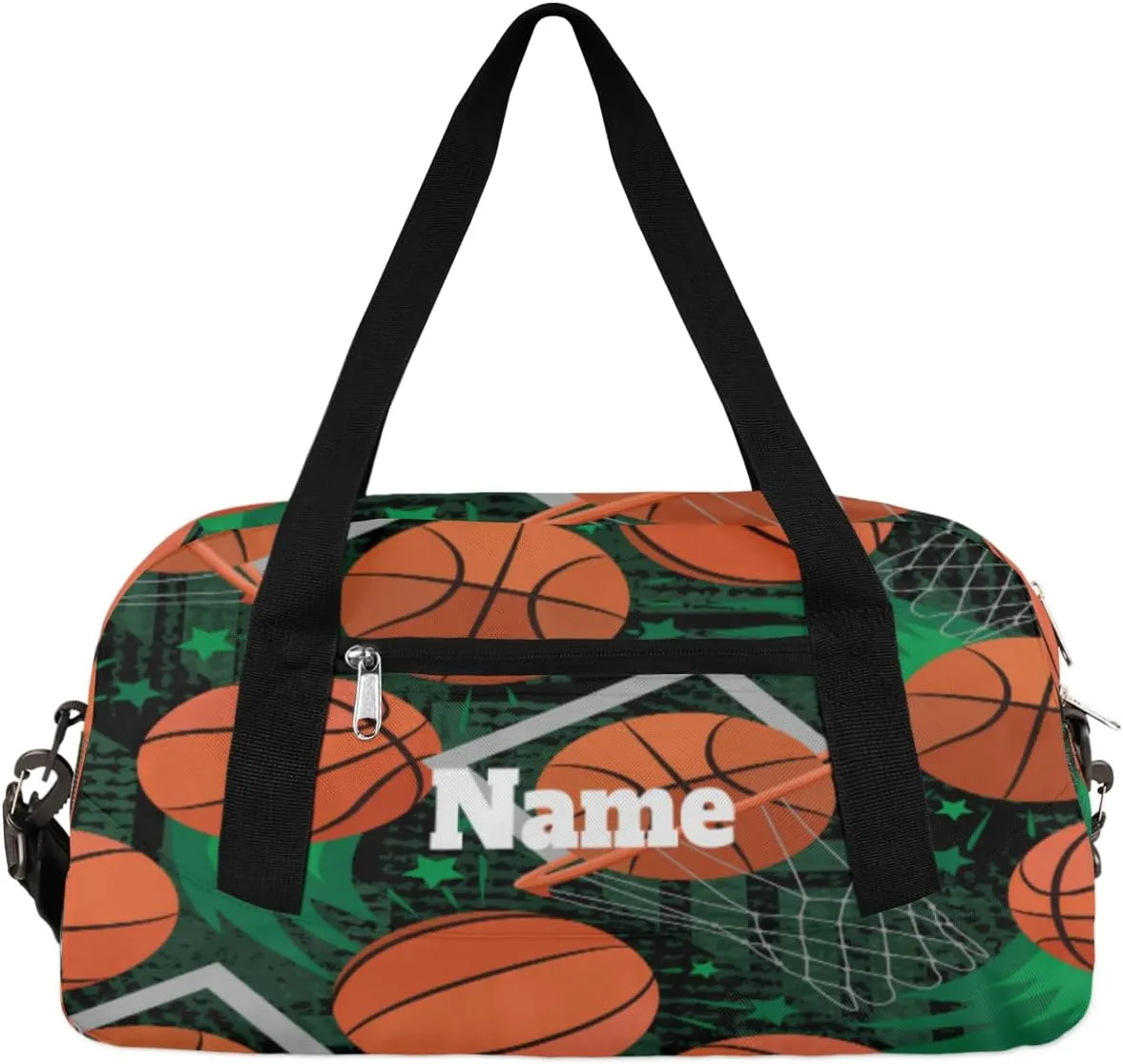 Sports Basketball Shoot Box Pattern Custom Name Kids Duffel Bags Personalized Customized Gifts Sports Gym Bag Girls Dance Bag Overnight Weekender Sleepover Carry On Travel Tote Bag for Boys Girls
