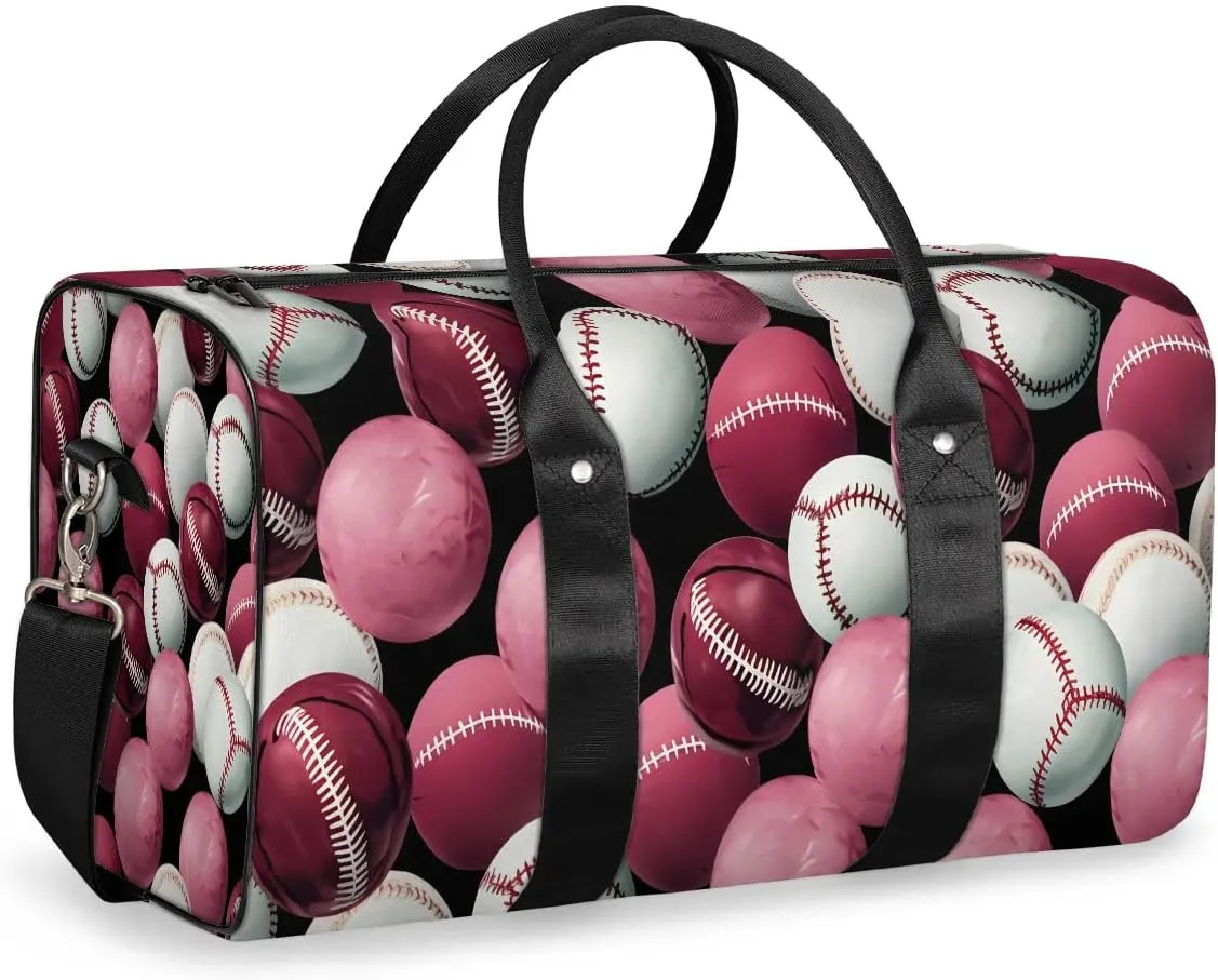 Sprot Baseball Travel Duffel Bag for Women Men Waterproof Foldable Overnight Weekender Bag Large Capacity Sports Gym Bag