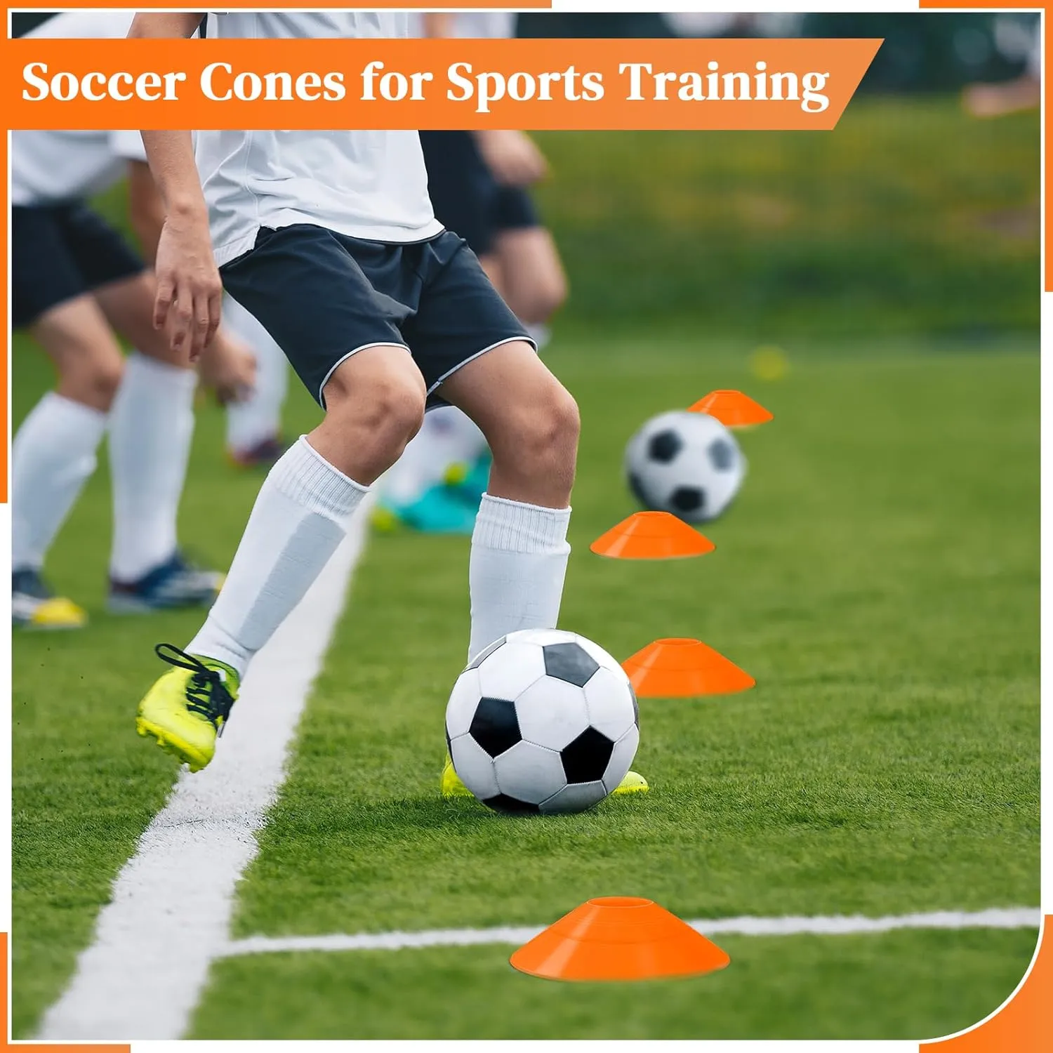 Sratte 200 Pcs Soccer Cones with Strap and Mesh Bag Agility Disc Cones Soccer Training Cones Disc Sports Cones for Drills Challenge Football Basketball Skating Kids Games Outdoor Indoor