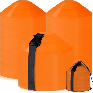 Sratte 200 Pcs Soccer Cones with Strap and Mesh Bag Agility Disc Cones Soccer Training Cones Disc Sports Cones for Drills Challenge Football Basketball Skating Kids Games Outdoor Indoor