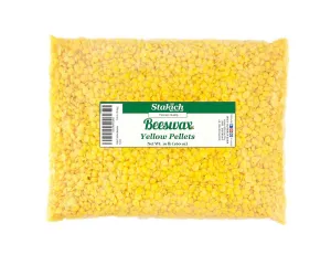 Stakich Pure Yellow Beeswax Pellets - 100% Natural, Cosmetic Grade, Premium Quality - (10 lb (in 1 lb Bags))