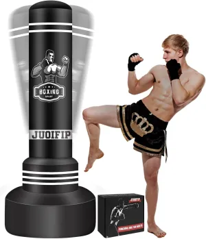 Standing Punching Bag for Adults, 70" Kick Boxing Bag with Stand, Men Kickboxing Bag Inflatable Punching Bag Boxing Training Equipment for MMA Muay Thai Fitness Karate