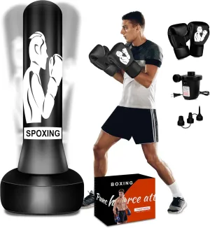 Standing Punching Bag for Adults, 70" Punching Bag Stand, Boxing Heavy Bag with Stand, Freestanding Punching Bag for Adults Men MMA Thai Fitness Karate Muay Beginners