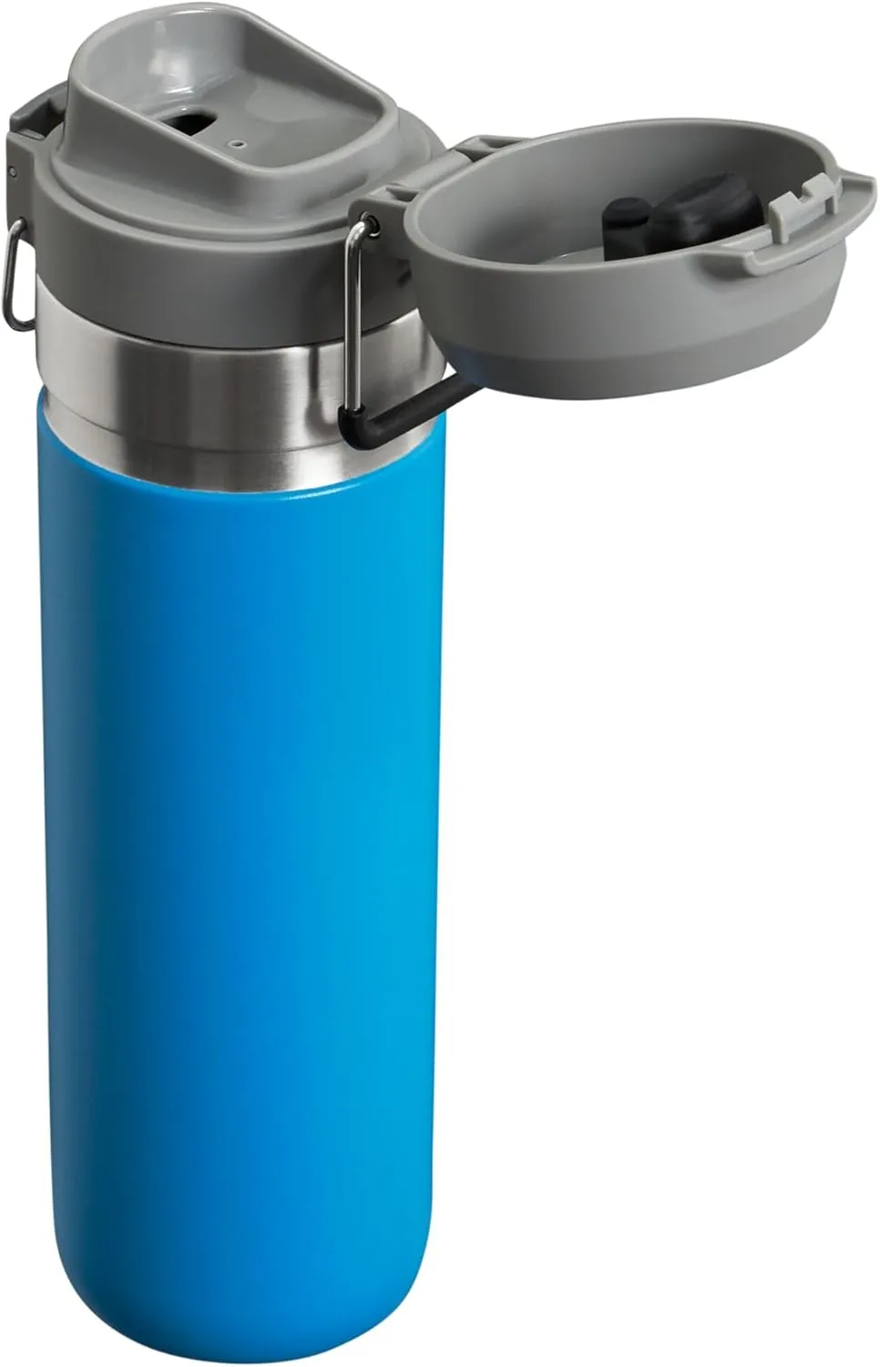 Stanley Quick Flip GO Water Bottle 24 oz | Push Button Lid | Leakproof and Packable for Travel and Sports | Insulated Stainless Steel | BPA-Free | Azure