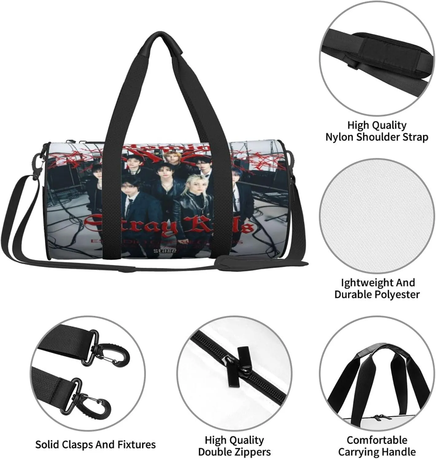 Stray Music Kids Duffel Bags,Traveling Sports Gym Bags for Men and Women