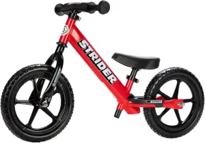Strider 12” Sport Bike, Red - No Pedal Balance Bicycle for Kids 1 to 4 Years - Includes Safety Pad, Padded Seat, Mini Grips & Flat-Free Tires - Tool-Free Assembly & Adjustments
