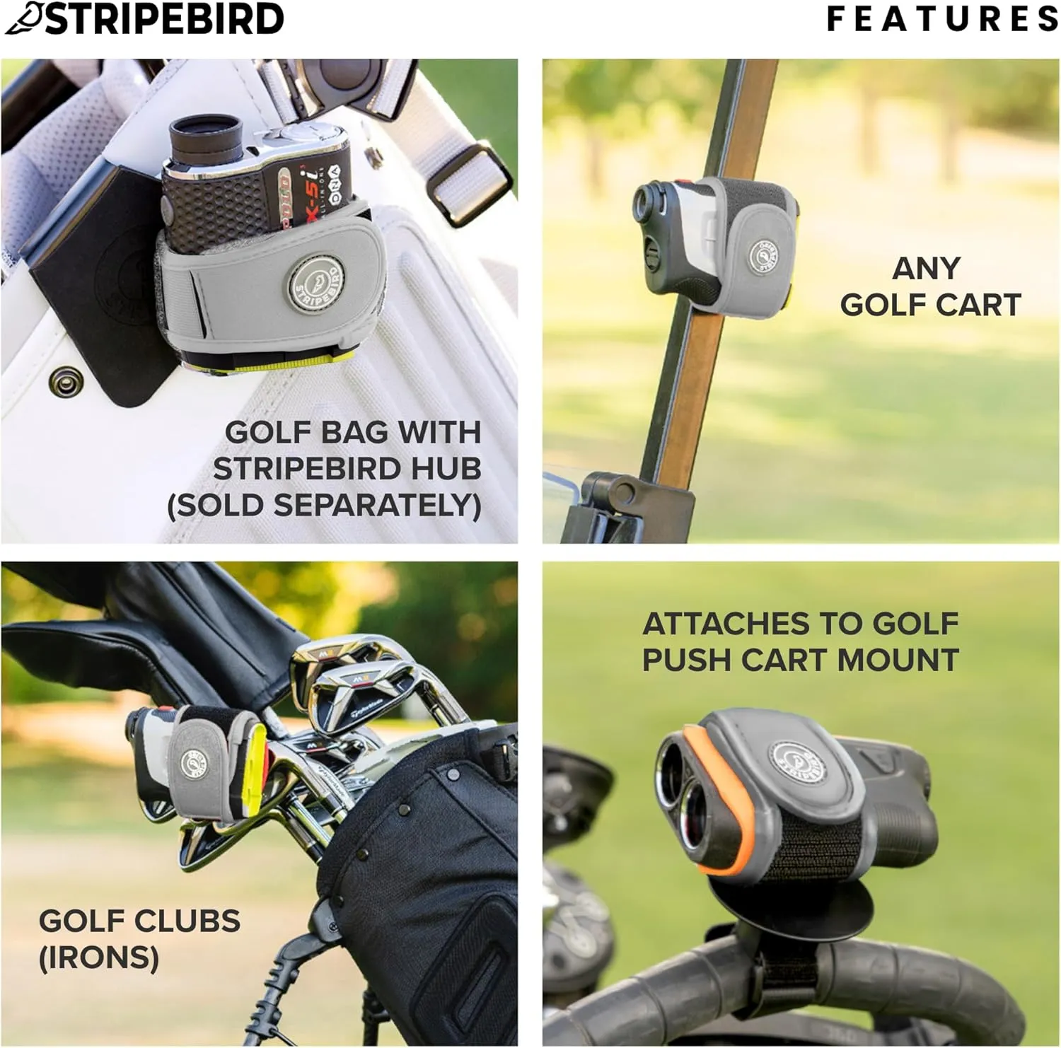 Stripebird 2.0 Slim Golf Rangefinder Magnetic Strap - Form Fitting, No Buckle, Range Finder