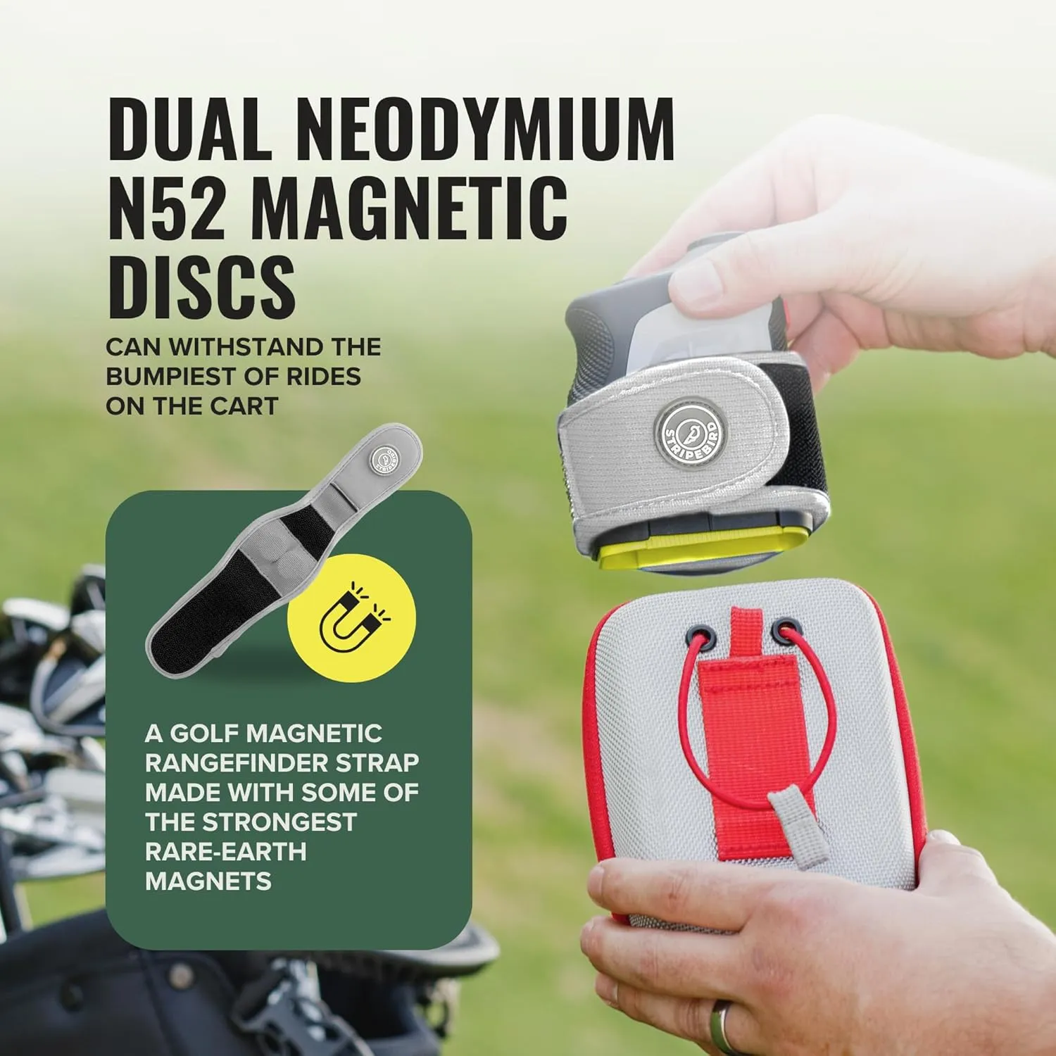 Stripebird 2.0 Slim Golf Rangefinder Magnetic Strap - Form Fitting, No Buckle, Range Finder