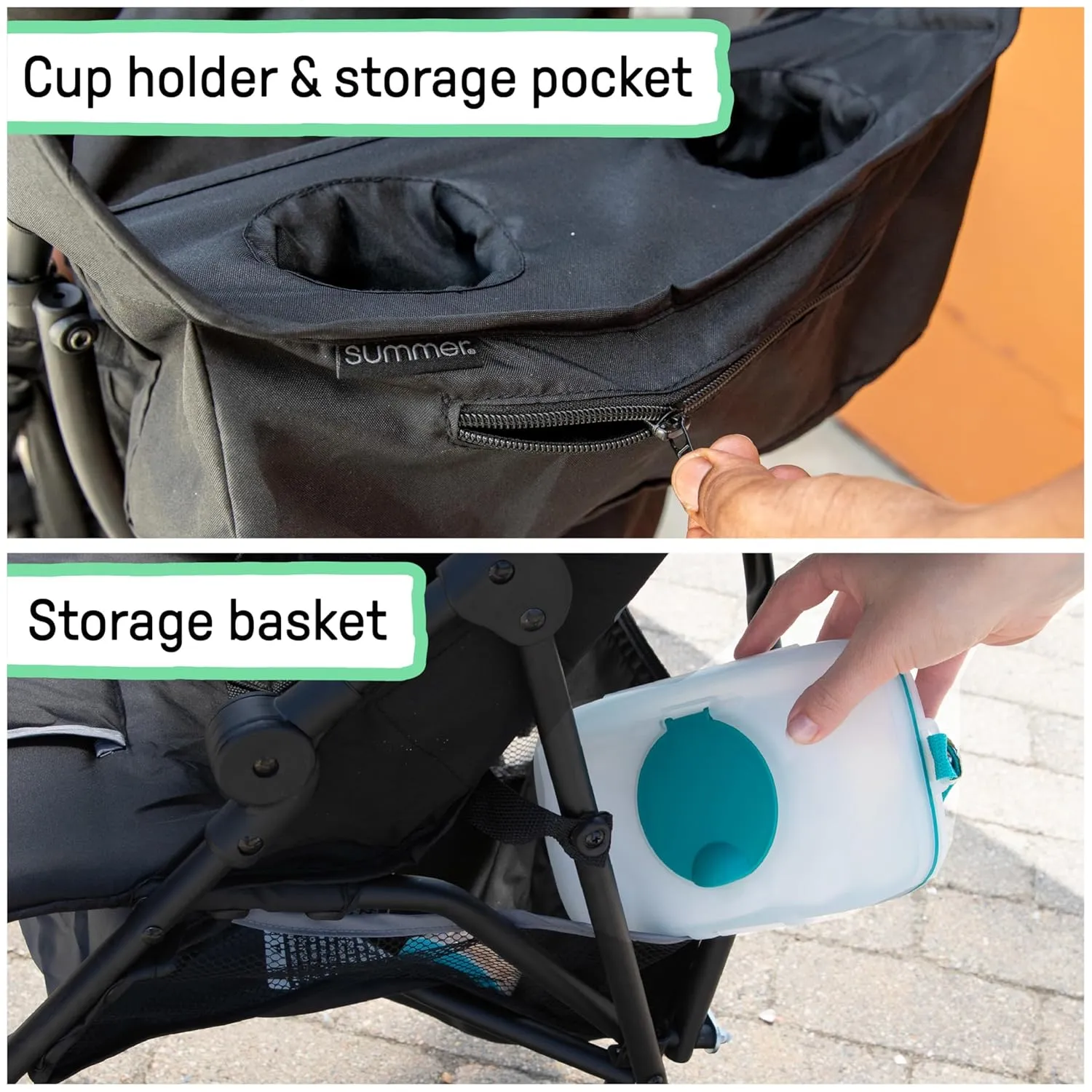 Summer by Ingenuity 3D Mini Convenience Stroller – Lightweight Stroller with Compact Fold, Multi-Position Recline, Canopy with Pop Out Sun Visor and More – Umbrella Stroller for Travel and More, Gray