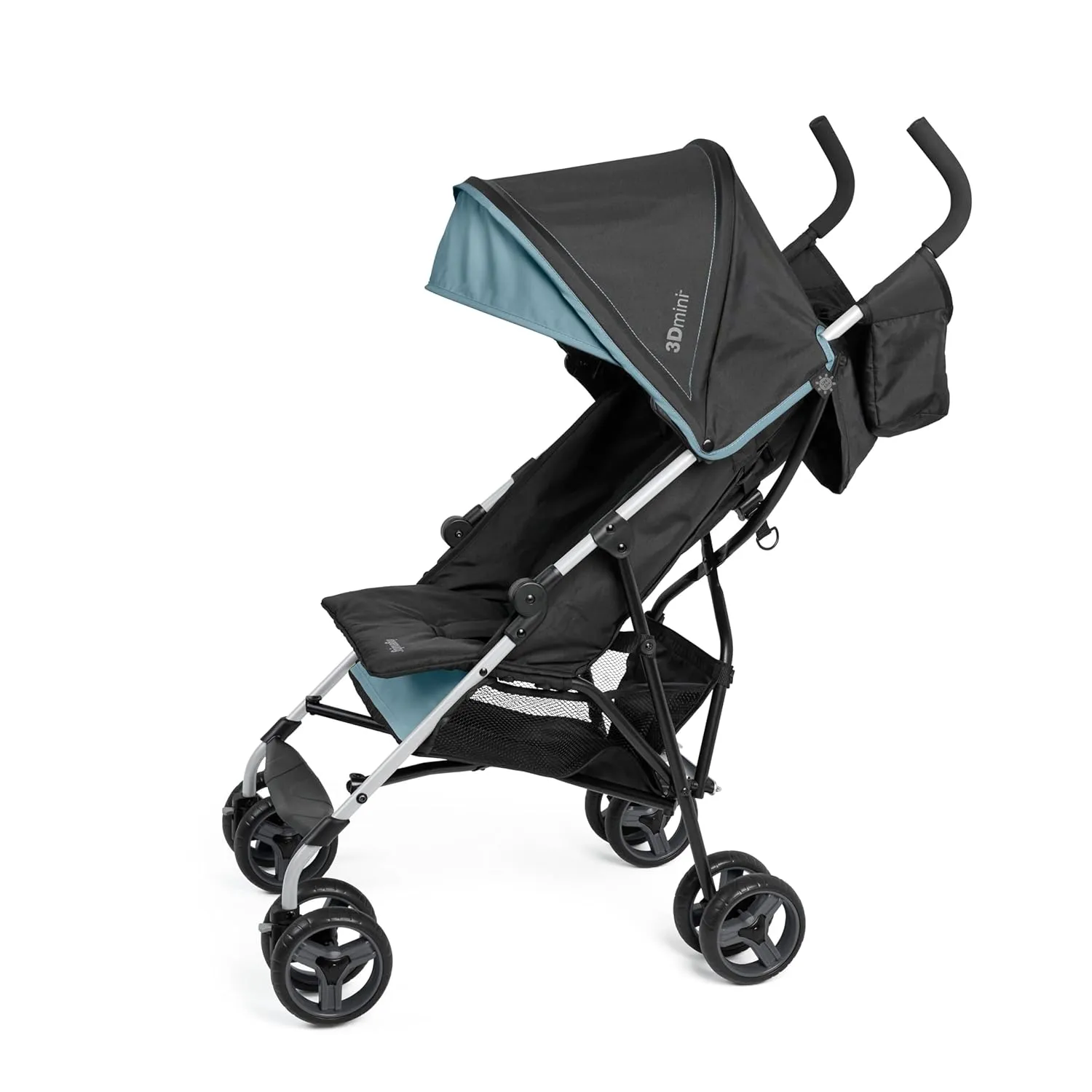 Summer by Ingenuity 3D Mini Convenience Stroller – Lightweight Stroller with Compact Fold, Multi-Position Recline, Canopy with Pop Out Sun Visor – Umbrella Stroller for Travel and More, Slate Grey