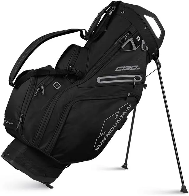Sun Mountain 2021 C-130S 14-Way Golf Stand Bag (Black)