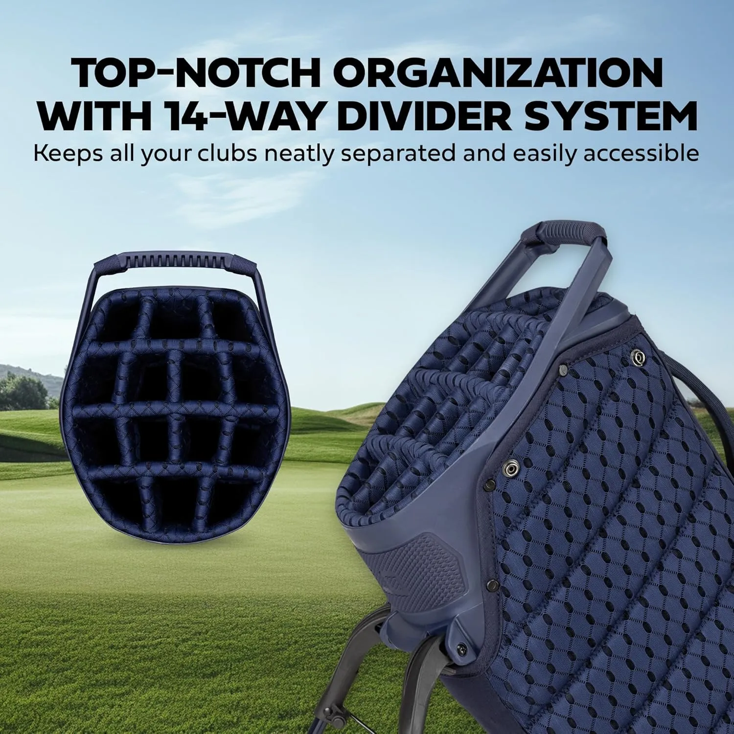 Sun Mountain 2025 4.5LS 14-Way VLO Bag - Prime Organization with Our 14 Way Golf Stand Bag - Lightweight Golf Club Bag with Full-Length Pockets and Adjustable Straps for Enhanced Carry