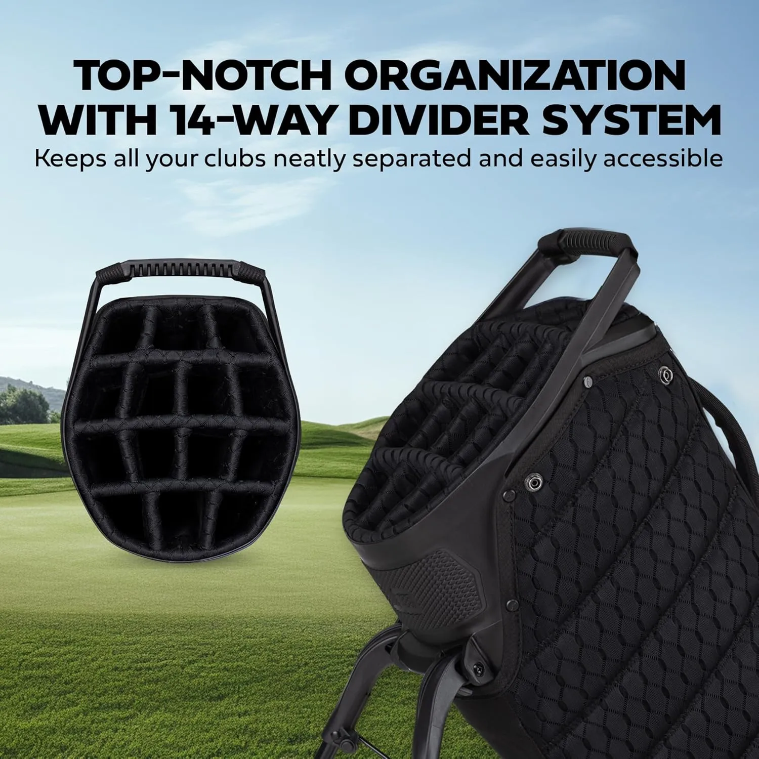 Sun Mountain 2025 4.5LS 14-Way VLO Bag - Prime Organization with Our 14 Way Golf Stand Bag - Lightweight Golf Club Bag with Full-Length Pockets and Adjustable Straps for Enhanced Carry