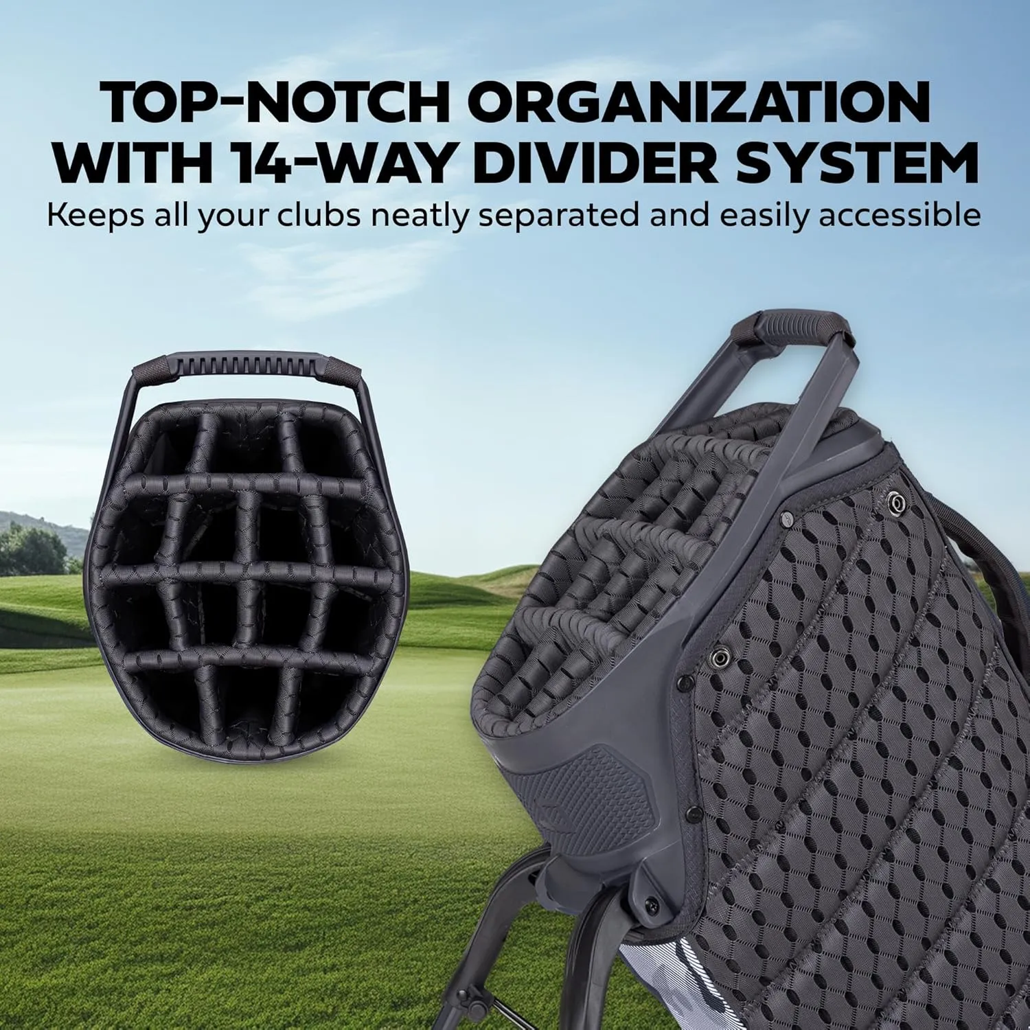 Sun Mountain 2025 4.5LS 14-Way VLO Bag - Prime Organization with Our 14 Way Golf Stand Bag - Lightweight Golf Club Bag with Full-Length Pockets and Adjustable Straps for Enhanced Carry
