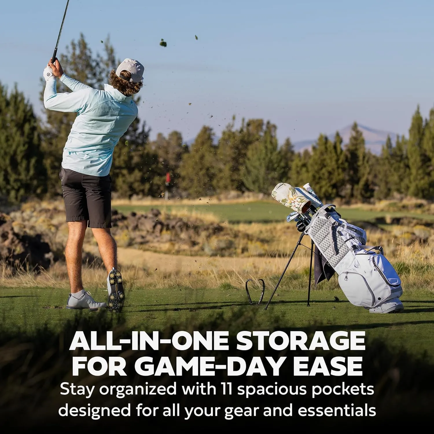 Sun Mountain 2025 Eclipse 3.5 14 Way Golf Stand Bag - Durable Golf Bag with Eleven Pockets for Ample Storage - Features an Ergonomic X-Fit Dual Strap System and a Matching Rain Hood
