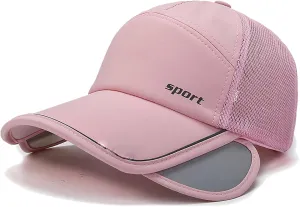 Sun Visor Hats for Men Women Retractable Brim Adjustable UV Protection Mesh Baseball Cap