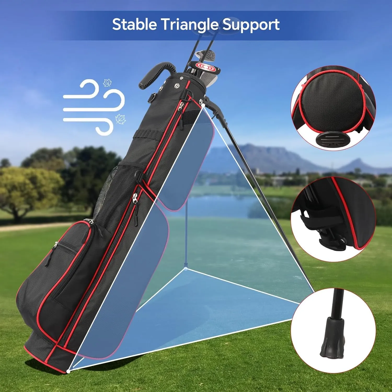 Sunday Golf Bag- 2 Way Lightweight Golf Stand Bag - Easy Carry and Durable Pitch N Putt Golf Bag for the Driving Range, Par 3 and Executive Courses